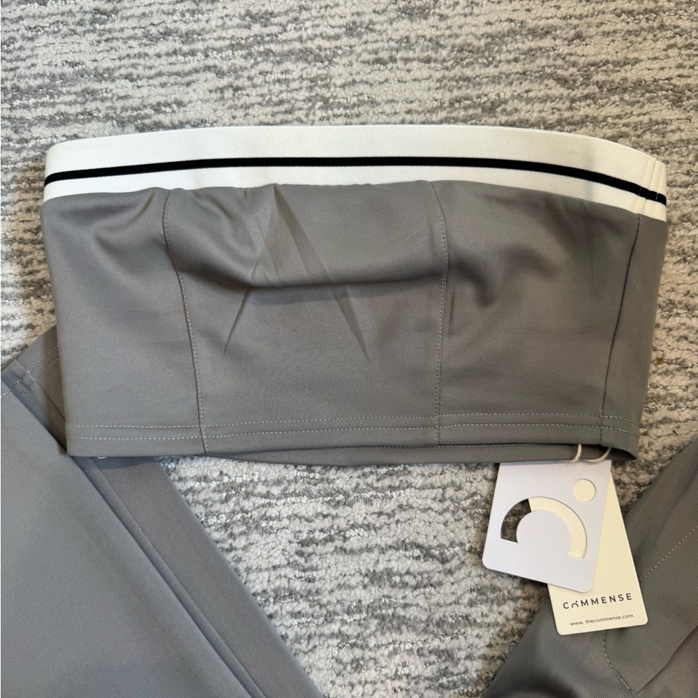 2 piece set- Tube Top and Contrast Waistband Pants Set - Picture 10 of 12